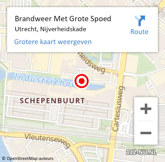 Locatie op kaart van de 112 melding: Brandweer Met Grote Spoed Naar Utrecht, Nijverheidskade op 8 april 2015 12:32