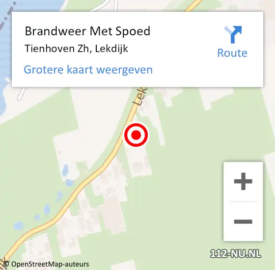 Locatie op kaart van de 112 melding: Brandweer Met Spoed Naar Tienhoven Zh, Lekdijk op 8 april 2015 12:55