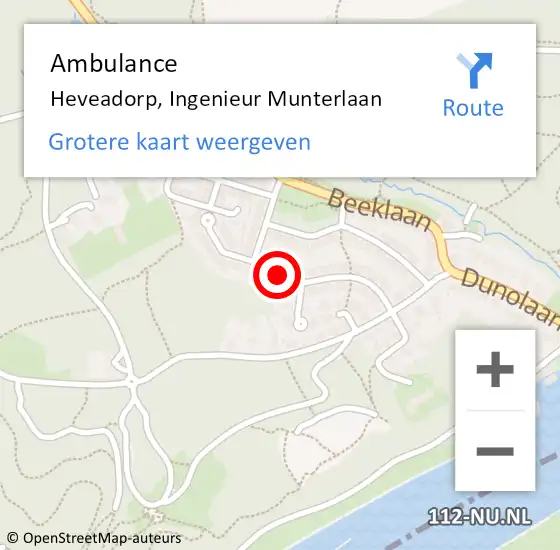 Locatie op kaart van de 112 melding: Ambulance Heveadorp op 8 april 2015 13:06