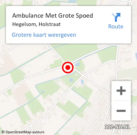 Locatie op kaart van de 112 melding: Ambulance Met Grote Spoed Naar Hegelsom, Holstraat op 4 november 2013 13:07