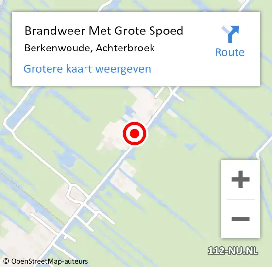 Locatie op kaart van de 112 melding: Brandweer Met Grote Spoed Naar Berkenwoude, Achterbroek op 8 april 2015 13:47