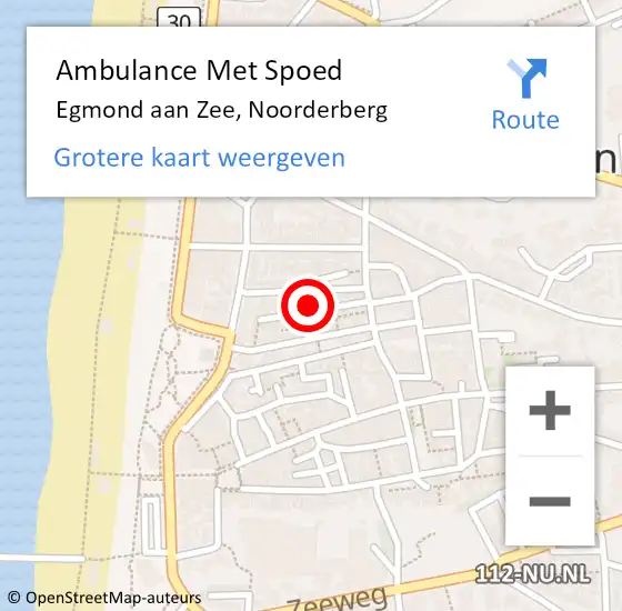 Locatie op kaart van de 112 melding: Ambulance Met Spoed Naar Egmond aan Zee, Noorderberg op 8 april 2015 13:51