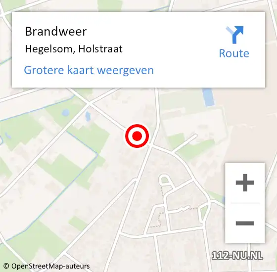 Locatie op kaart van de 112 melding: Brandweer Hegelsom, Holstraat op 4 november 2013 13:08