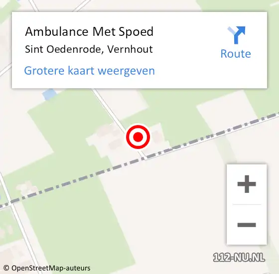 Locatie op kaart van de 112 melding: Ambulance Met Spoed Naar Sint Oedenrode, Vernhout op 8 april 2015 14:17