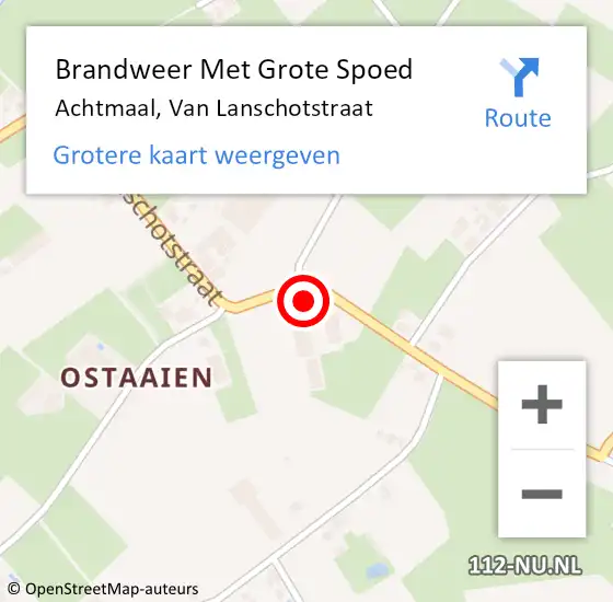 Locatie op kaart van de 112 melding: Brandweer Met Grote Spoed Naar Achtmaal, Van Lanschotstraat op 8 april 2015 15:29