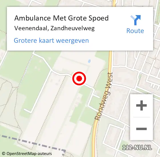 Locatie op kaart van de 112 melding: Ambulance Met Grote Spoed Naar Veenendaal, Zandheuvelweg op 8 april 2015 17:25