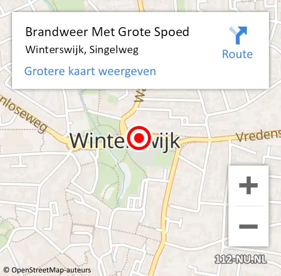 Locatie op kaart van de 112 melding: Brandweer Met Grote Spoed Naar Winterswijk, Singelweg op 8 april 2015 19:41