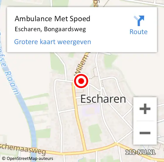 Locatie op kaart van de 112 melding: Ambulance Met Spoed Naar Escharen, Bongaardsweg op 8 april 2015 19:46