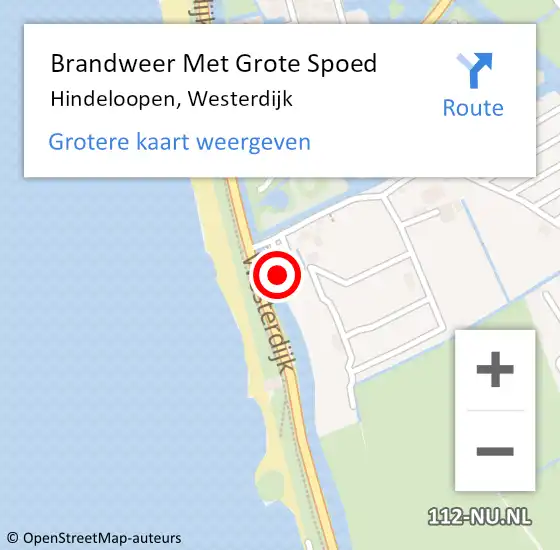 Locatie op kaart van de 112 melding: Brandweer Met Grote Spoed Naar Hindeloopen, Westerdijk op 8 april 2015 20:02