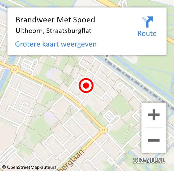 Locatie op kaart van de 112 melding: Brandweer Met Spoed Naar Uithoorn, Straatsburgflat op 8 april 2015 20:08