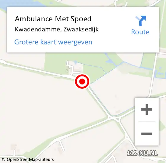 Locatie op kaart van de 112 melding: Ambulance Met Spoed Naar Kwadendamme, Zwaaksedijk op 8 april 2015 20:11