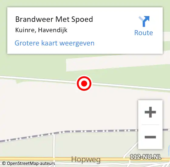 Locatie op kaart van de 112 melding: Brandweer Met Spoed Naar Kuinre, Havendijk op 8 april 2015 20:29