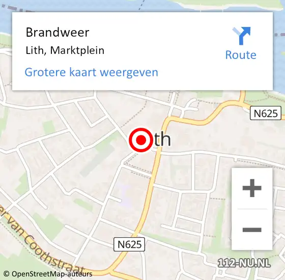 Locatie op kaart van de 112 melding: Brandweer Lith, Marktplein op 8 april 2015 20:47