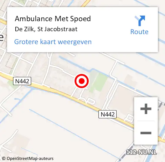 Locatie op kaart van de 112 melding: Ambulance Met Spoed Naar De Zilk, St Jacobstraat op 8 april 2015 20:55