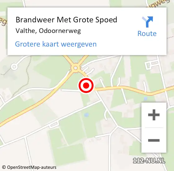 Locatie op kaart van de 112 melding: Brandweer Met Grote Spoed Naar Valthe, Odoornerweg op 8 april 2015 22:49