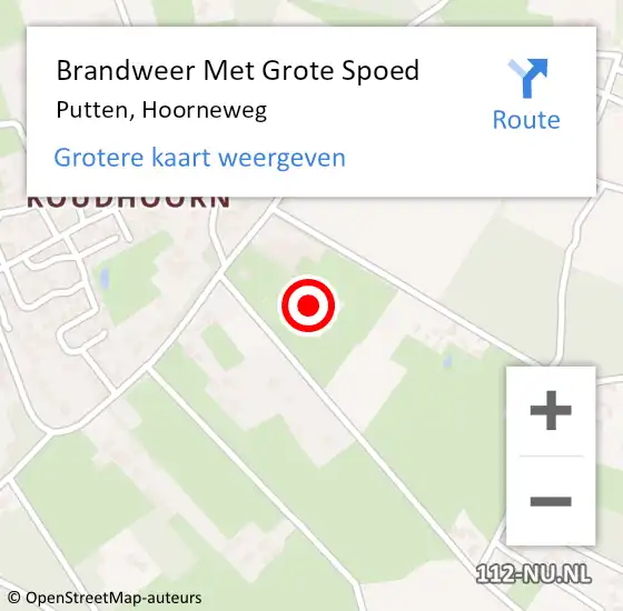 Locatie op kaart van de 112 melding: Brandweer Met Grote Spoed Naar Putten, Hoorneweg op 8 april 2015 23:39