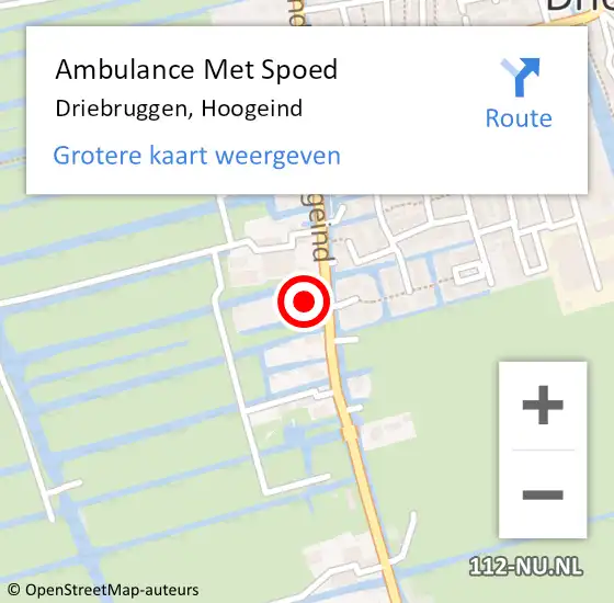 Locatie op kaart van de 112 melding: Ambulance Met Spoed Naar Driebruggen, Hoogeind op 9 april 2015 02:07