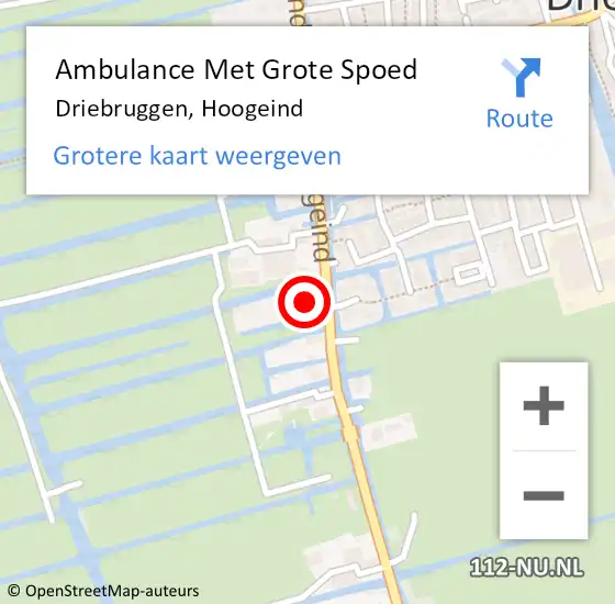 Locatie op kaart van de 112 melding: Ambulance Met Grote Spoed Naar Driebruggen, Hoogeind op 9 april 2015 02:10