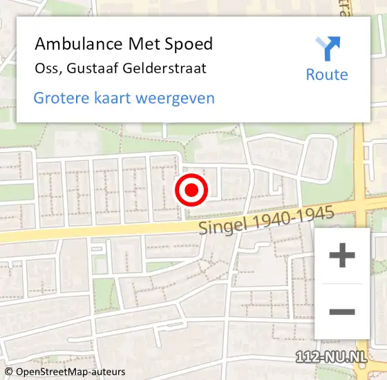 Locatie op kaart van de 112 melding: Ambulance Met Spoed Naar Oss, Gustaaf Gelderstraat op 9 april 2015 06:08