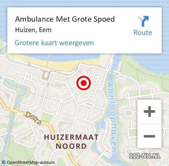 Locatie op kaart van de 112 melding: Ambulance Met Grote Spoed Naar Huizen, Eem op 9 april 2015 07:59