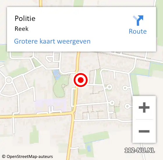 Locatie op kaart van de 112 melding: Politie Reek op 9 april 2015 09:07