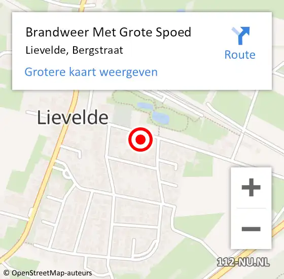 Locatie op kaart van de 112 melding: Brandweer Met Grote Spoed Naar Lievelde, Bergstraat op 9 april 2015 10:22