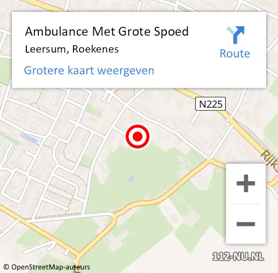 Locatie op kaart van de 112 melding: Ambulance Met Grote Spoed Naar Leersum, Roekenes op 9 april 2015 10:47