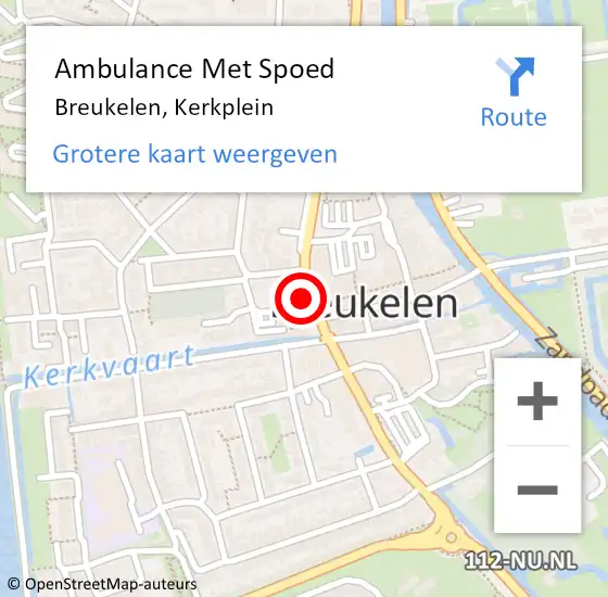 Locatie op kaart van de 112 melding: Ambulance Met Spoed Naar Breukelen, Kerkplein op 9 april 2015 10:47