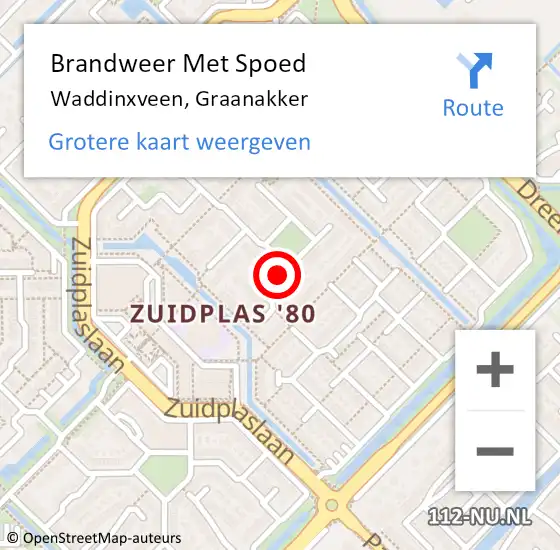 Locatie op kaart van de 112 melding: Brandweer Met Spoed Naar Waddinxveen, Graanakker op 9 april 2015 11:51