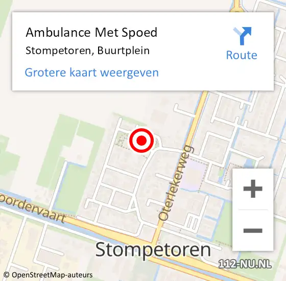 Locatie op kaart van de 112 melding: Ambulance Met Spoed Naar Stompetoren, Buurtplein op 9 april 2015 14:53