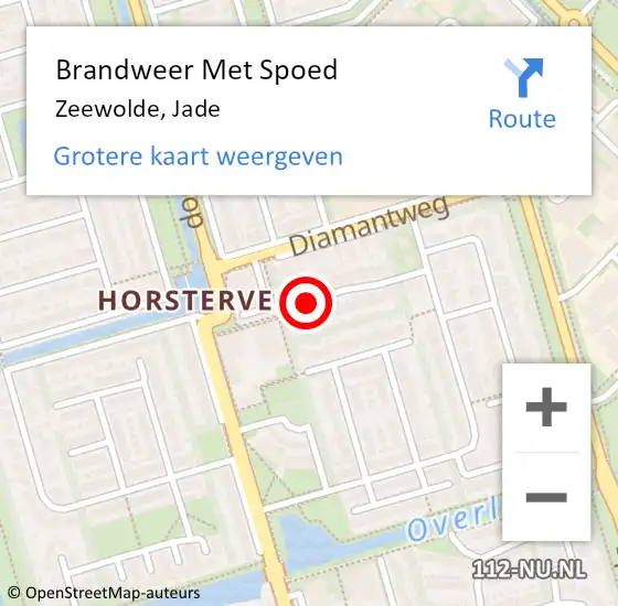 Locatie op kaart van de 112 melding: Brandweer Met Spoed Naar Zeewolde, Jade op 11 september 2013 19:27