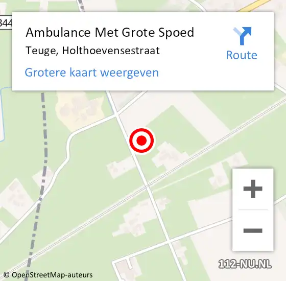 Locatie op kaart van de 112 melding: Ambulance Met Grote Spoed Naar Teuge, Holthoevensestraat op 9 april 2015 19:15