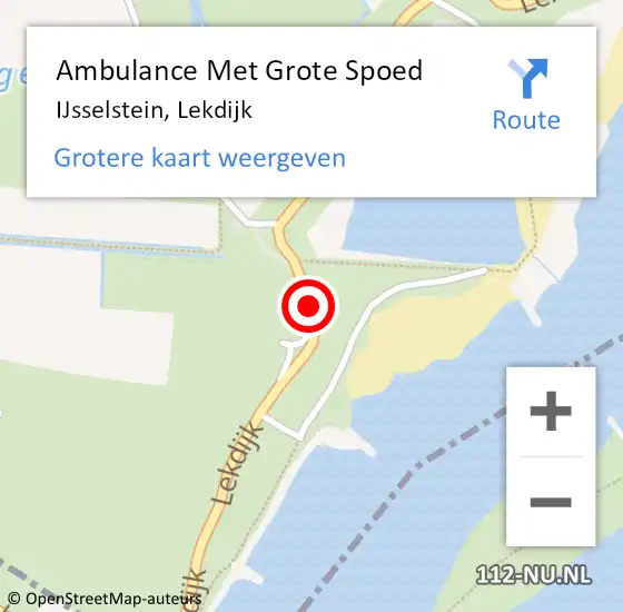 Locatie op kaart van de 112 melding: Ambulance Met Grote Spoed Naar IJsselstein, Lekdijk op 9 april 2015 19:43