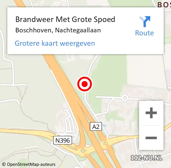 Locatie op kaart van de 112 melding: Brandweer Met Grote Spoed Naar Boschhoven, Nachtegaallaan op 9 april 2015 20:51
