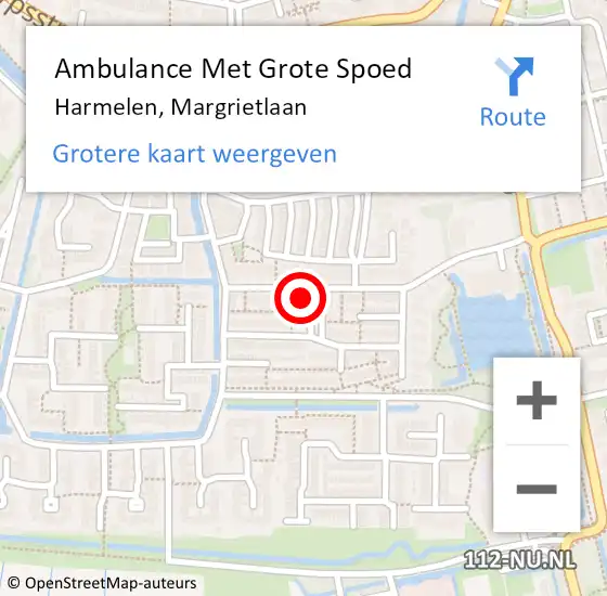 Locatie op kaart van de 112 melding: Ambulance Met Grote Spoed Naar Harmelen, Margrietlaan op 9 april 2015 23:44