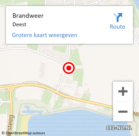 Locatie op kaart van de 112 melding: Brandweer Deest op 11 september 2013 19:32