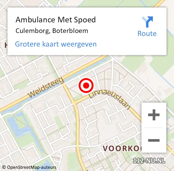 Locatie op kaart van de 112 melding: Ambulance Met Spoed Naar Culemborg, Boterbloem op 10 april 2015 10:29