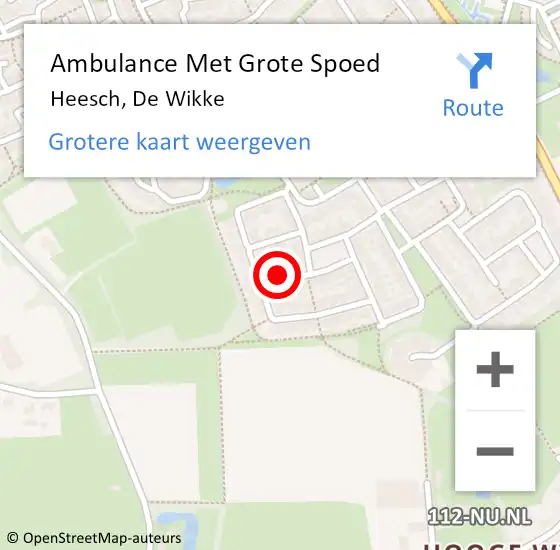 Locatie op kaart van de 112 melding: Ambulance Met Grote Spoed Naar Heesch, De Wikke op 4 november 2013 16:25