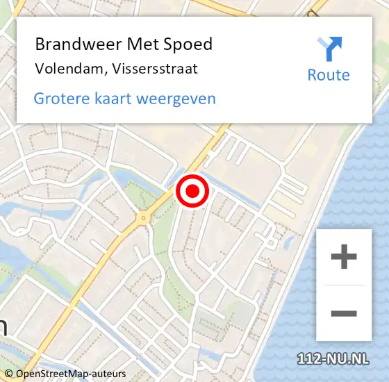 Locatie op kaart van de 112 melding: Brandweer Met Spoed Naar Volendam, Vissersstraat op 10 april 2015 13:47