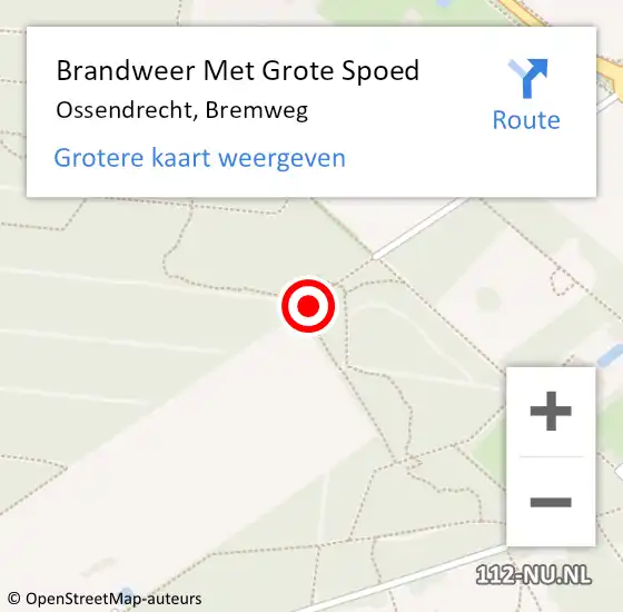 Locatie op kaart van de 112 melding: Brandweer Met Grote Spoed Naar Ossendrecht, Bremweg op 10 april 2015 14:01