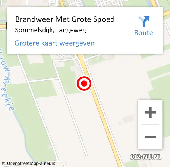 Locatie op kaart van de 112 melding: Brandweer Met Grote Spoed Naar Sommelsdijk, Langeweg op 10 april 2015 14:49