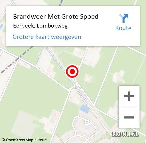 Locatie op kaart van de 112 melding: Brandweer Met Grote Spoed Naar Eerbeek, Lombokweg op 10 april 2015 16:18