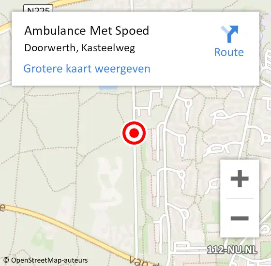 Locatie op kaart van de 112 melding: Ambulance Met Spoed Naar Doorwerth, Kasteelweg op 10 april 2015 17:49