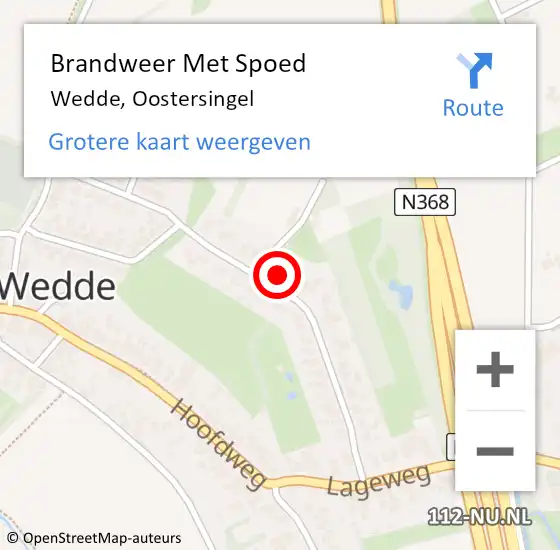 Locatie op kaart van de 112 melding: Brandweer Met Spoed Naar Wedde, Oostersingel op 10 april 2015 19:01