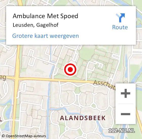 Locatie op kaart van de 112 melding: Ambulance Met Spoed Naar Leusden, Gagelhof op 10 april 2015 19:06