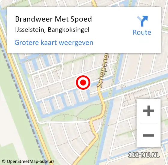 Locatie op kaart van de 112 melding: Brandweer Met Spoed Naar IJsselstein, Bangkoksingel op 10 april 2015 19:36