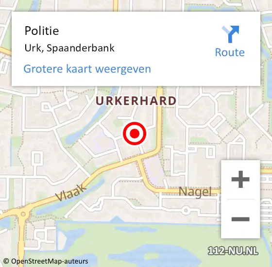 Locatie op kaart van de 112 melding: Politie Urk, Spaanderbank op 10 april 2015 20:12