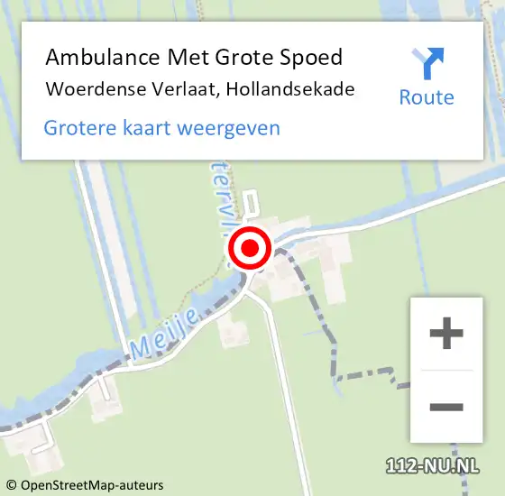 Locatie op kaart van de 112 melding: Ambulance Met Grote Spoed Naar Woerdense Verlaat, Hollandsekade op 11 april 2015 01:29