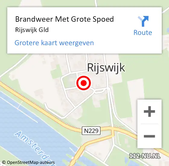 Locatie op kaart van de 112 melding: Brandweer Met Grote Spoed Naar Rijswijk Gld, Klein Amsterdam op 11 april 2015 04:48