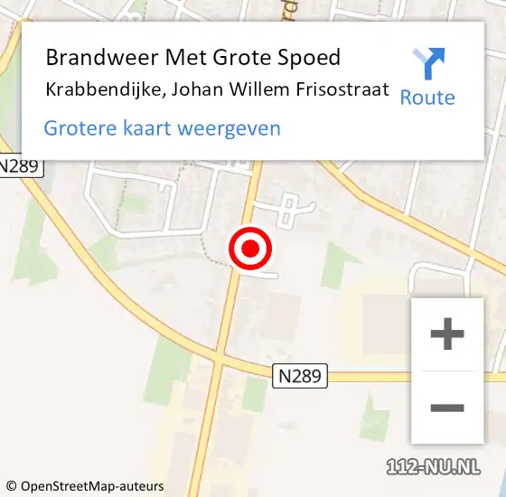 Locatie op kaart van de 112 melding: Brandweer Met Grote Spoed Naar Krabbendijke, Johan Willem Frisostraat op 11 april 2015 05:53